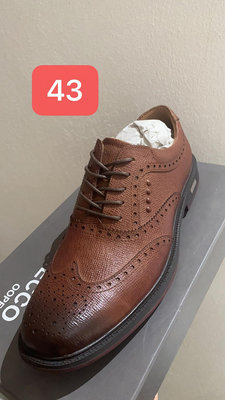 980特價出清特賣ECCO高爾夫皮鞋男鞋棕色43（僅一雙出清，不退不換）