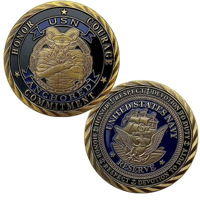 特價！美國海軍山羊紀念幣 浮雕幣海盜水手硬幣戰士仿古幸運鍍金收藏幣