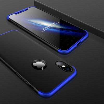 GMO  贈軟膜iPhone Xs Max GKK360度3段藍黑藍全包殼完美包覆手機殼保護殼手機套保護套