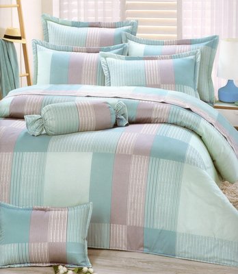 加大雙人涼被床包組100%精梳棉-香氛色彩-台灣製 Homian 賀眠寢飾