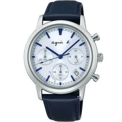 agnes b. 法式簡約太陽能計時腕錶 VR42-KRH0B BZ5008X1