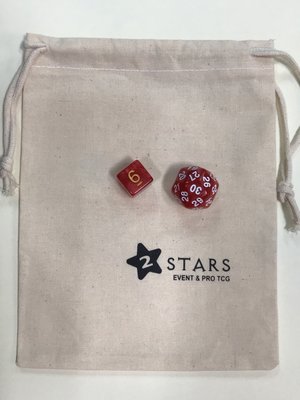 【雙子星】2STARS 棉胚布雙拉束口袋 + 骰子(30面+6面) 適用 DICE 桌游 桌遊 紙牌 Boardgame