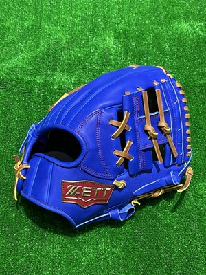棒球世界全新ZETT36204系列硬式棒球專用內野手工字手套特價藍色(BPGT-36204)
