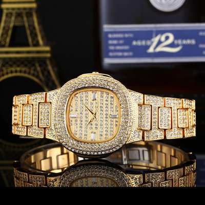 現貨女士手錶腕錶外貿速賣通熱賣大牌潮流時尚鑲鉆石英錶歐美滿鉆防水高檔女士手錶