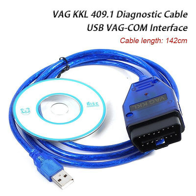 Vag KKL 409.1 帶 CH340 OBDII 自動診斷工具 USB VAG-COM 接口電纜,適用於奧迪