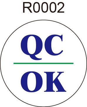 現貨供應 單張零售 圓形貼紙 R0002A QC貼紙 QC OK 檢驗合格  [ 飛盟廣告 設計印刷 ]
