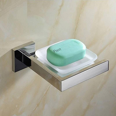 極致優品 德國高端衛生間肥皂碟304不銹鋼肥皂盒香皂籃肥皂架子套裝帶玻璃 CY3740