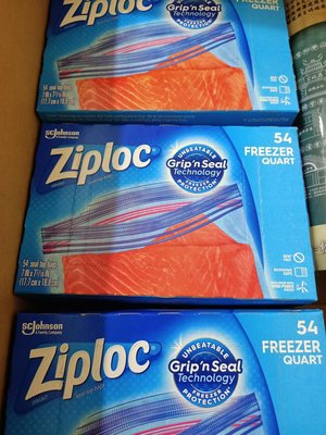 安琪寶貝 全新 COSTCO ZIPLOC 冷凍保鮮雙層夾鍊袋17.7x18.8cm 54入/盒 分售 特價140$