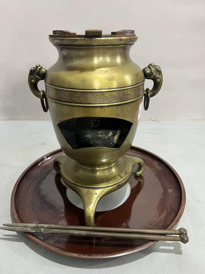 日本回流銅器  涼爐 茶道爐 中古物品，難免有歲月使用痕跡，