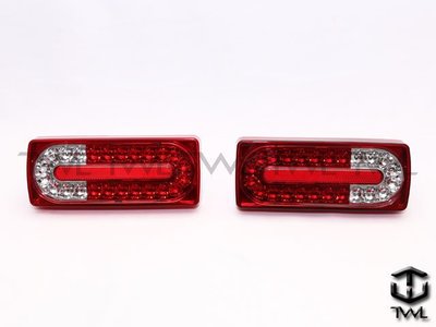 《※台灣之光※》全新BENZ W463 G CLASS G350 G500 G55 AMG LOOK紅白晶鑽LED尾燈組連方向燈也是LED