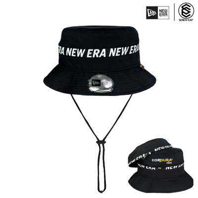 NEW ERA 探險帽 邊條CORDURA系列 防撕裂 黑 透氣 多功能 掛繩漁夫帽 探險帽⫷ScrewCap⫸