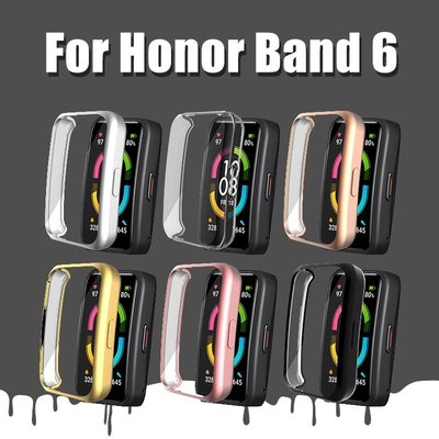 適用於華為 Band 6 的高品質保護膜外殼, 適用於 Honor Band 6 Case 的全屏手錶保護保險槓外殼