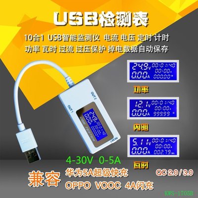 【量大可優】USB電壓電流表 功率容量 移動電源測試檢測儀電池容量測試儀 SM