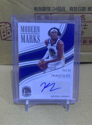 2022-23 Panini immaculate 小國寶 金州勇士 Kevon Looney 限量99張 簽名卡