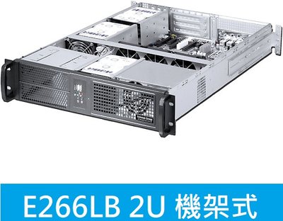 【免運/附發票 】E266LB 2U六大九小(黑) E-ATX (Lowprofile) 工業電腦機架式機殼