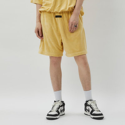 FOG Essentials Shorts 男款 女款 黃色 抽繩 運動 復古 休閒 短褲 160BT224092F