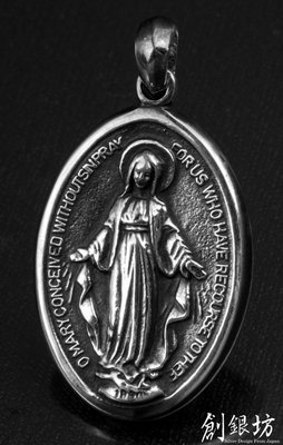 【創銀坊】聖母 瑪利亞 925純銀 墜子 天主教 上帝 十字架 耶穌 天使 Tiffany 基督教 項鍊(P-2603)