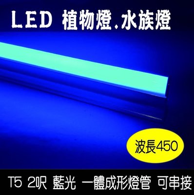 T5 LED 2尺2呎 植物燈 水草燈 波長450nm 可串聯 適合多肉 促進光合作用