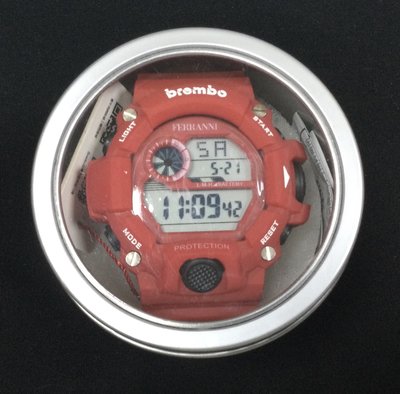 收藏品 brembo 限量 運動錶 計時運動錶 手錶 原廠盒裝 紅底白 豐年俐 生產編號/1654 紅色 可面交