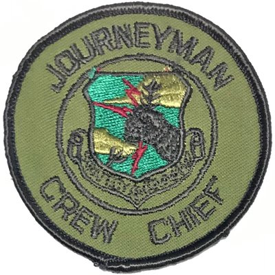 美軍公發 USAF SAC 戰略空軍司令部 Journeyman Crew Cheif 整備組長 臂章 全新
