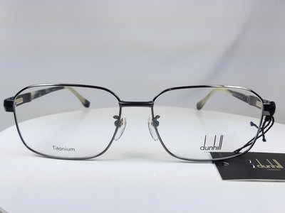 『逢甲眼鏡』dunhill 全新正品 鏡框 黑色金屬細框 牛角紋鏡腳 純鈦材質 復古商務款【VDH172J 0530】