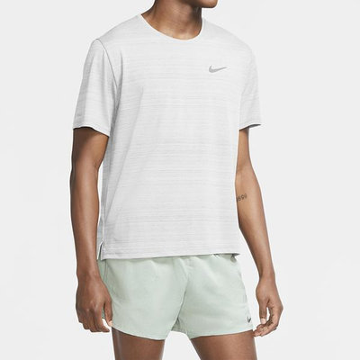 NIKE DRI-FIT MILER 男裝 短袖 輕盈 透氣 乾爽 休閒 慢跑 反光 白【運動世界】CU5993-100