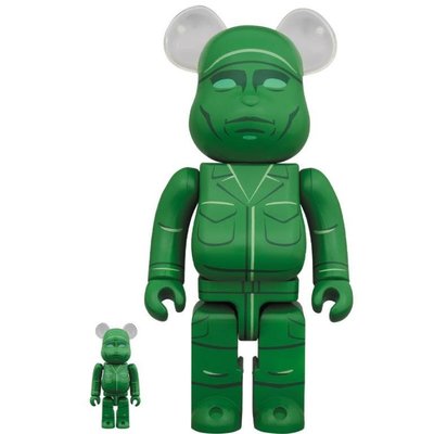 金錢貓雜貨 全新 Bearbrick 400% + 100% 玩具總動員 綠兵 Green Army Men