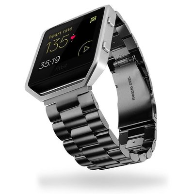 23mm通用快拆金屬錶帶適用於fitbit blaze智慧手表Fitbit智慧手表不銹鋼腕帶