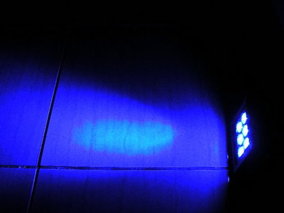 高亮度6W 大功率藍光-白光雙色-透鏡設計 -探照燈-LED投射燈--景觀燈-水族箱造景-110V