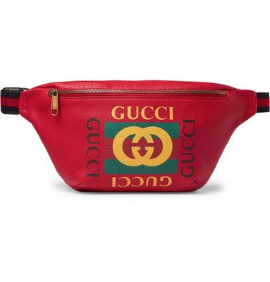 GUCCI LOGO Print belt Bag 2018最新款 大 腰包 Coco Capitan 無塗鴉版