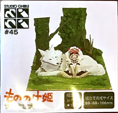 日本正版 Sankei 宮崎駿 吉卜力 魔法公主 小桑和山犬 迷你 紙模型 自行組裝 MP07-45 日本代購