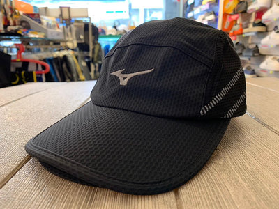 塞爾提克~MIZUNO 美津濃 運動帽 路跑帽 吸濕快排 帽簷可加長 電繡標 帽子-黑色-J2TWB10109