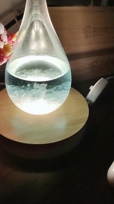 實木 LED 燈座 水晶球 小魚缸 展示 底座 附開關 及 USB線
