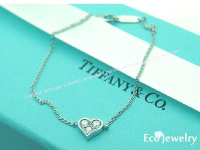 《Eco-jewelry》【Tiffany&amp;Co】專櫃新款 鉑金愛心三鑽手鍊 Pt950手鍊~專櫃真品 未使用