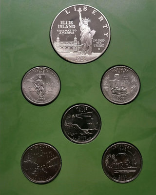 美國1986年自由女神像100周年1元銀幣和2003年華盛頓【店主收藏】23260