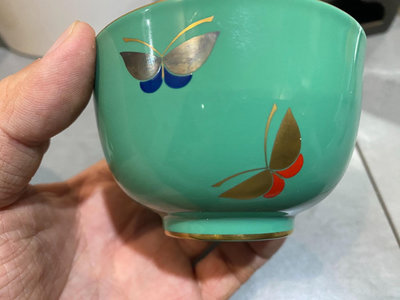 日本 香蘭社  湯吞杯.茶杯，日本御用瓷器 香蘭社 金標 湖