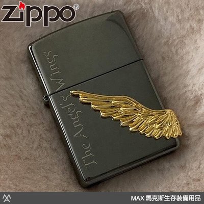 馬克斯 Zippo (ZP752) 日系經典 Angel Wing 天使之翼 黑冰金翅 / PAW-R3