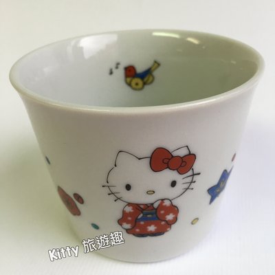 [Kitty 旅遊趣] 日本製 Hello Kitty 九谷燒 茶杯 凱蒂貓和服 茶碗蒸碗 日本沾麵碗  日傳統工藝