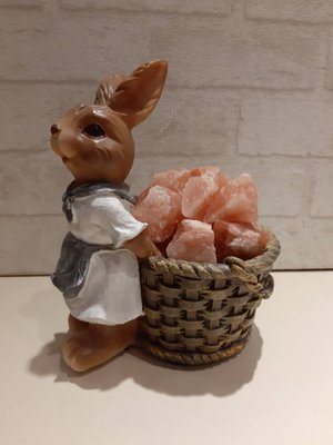 鄉村風兔子造型鹽燈 -小 珍朧晶棧