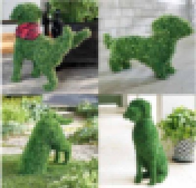 【天天百貨】歐式戶外庭院草地綠色仿真植絨小狗擺件陽臺花園櫥窗拍照裝飾動物