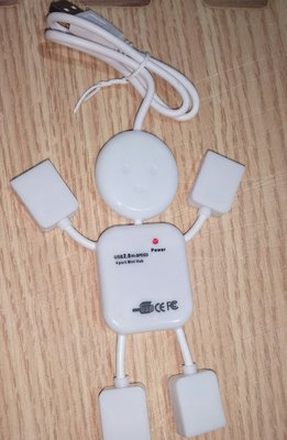 人形四孔USB分享器 USB延長線 USB擴充槽 分享器 分配器 人型usb分享器USB 2.0 USB HUB 一接四