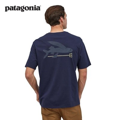 現貨-Patagonia 新品飛魚男款純棉T恤時尚短袖3852新品熱賣簡約