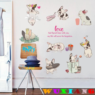 五象設計 壁貼 可愛狗狗隨心貼 兒童房幼稚園 櫥櫃裝飾牆貼