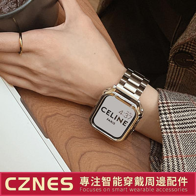 【錶帶套裝】 Apple Watch 不鏽鋼錶帶 鎧甲錶帶 S7 S8 S6 40mm 45mm 44mm 41
