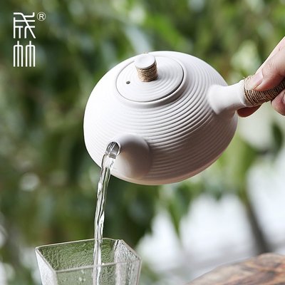熱賣 陶瓷煮水壺側把煮茶壺可泡茶電陶爐壺功夫茶壺側把燒水壺成竹茶器