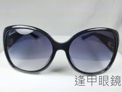 『逢甲眼鏡』GUCCI太陽眼鏡 亮面黑大方框 漸層藍鏡面  經典格紋花紋【GG3729/F/S INA】