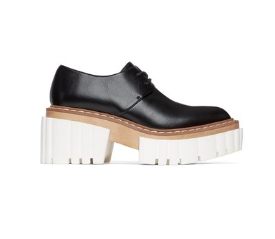 [全新真品代購-SALE!] Stella McCartney 黑色皮質 厚底鞋 / 楔型鞋 (Emilie)
