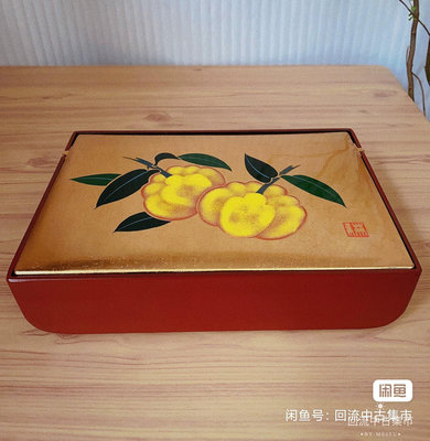 日本中古漆器 加賀金箔七寶釉首飾盒 樹脂木粉胎 盒蓋可拆卸27421