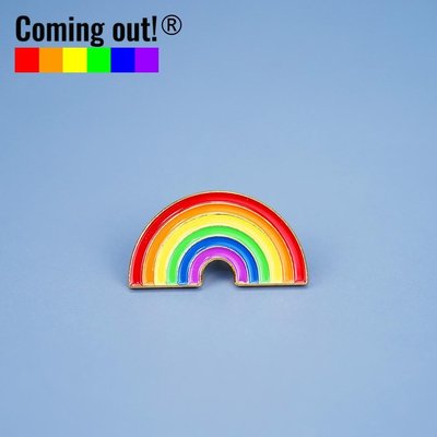 Coming out! 彩虹橋胸針徽章六色彩虹驕傲同志LGBT同性戀txl標志
