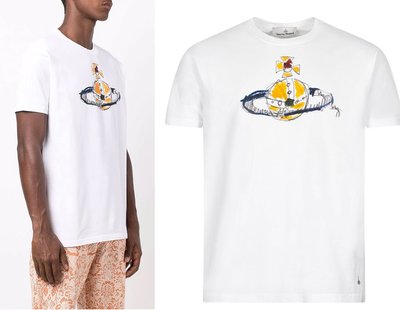 〔英倫空運小鋪〕*超值折扣特區  英國代購 55折 英版 Vivienne Westwood 塗鴉 土星環短T T恤